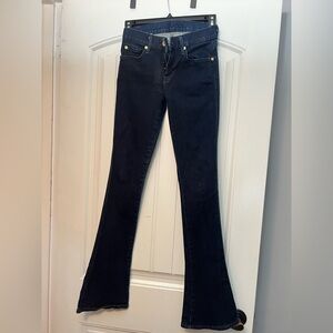 7 For All Mankind Dark Blue Flare Jeans - Size 23